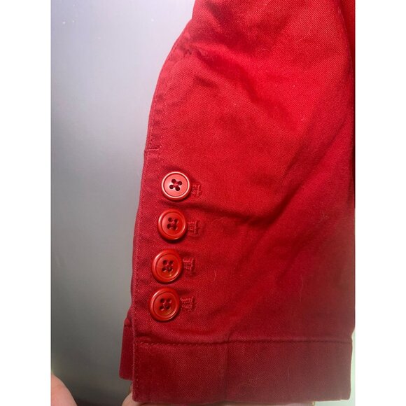 Talbots Womens Red Button-Up Jacket With Pockets Sz 16 Stretchy - Picture 3 of 9